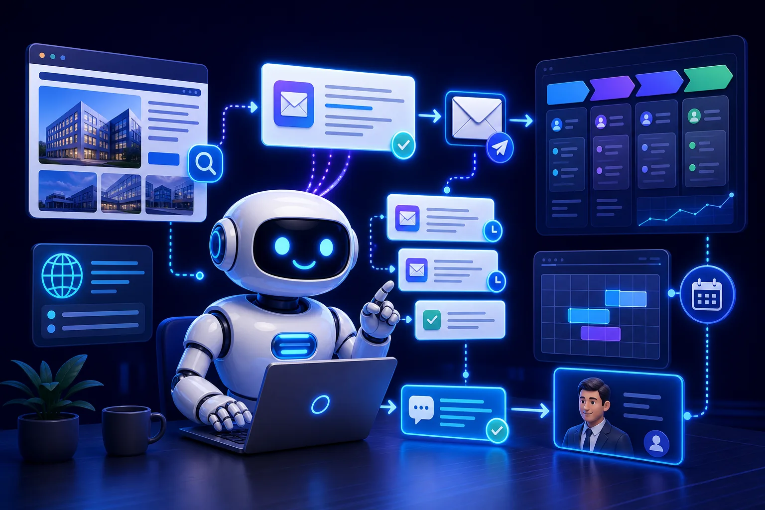 AI-alapú email ügynök célzott megkeresések és CRM-folyamat közben